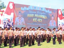 Gelar Upacara Peringatan Hari Pramuka Ke-63, Pj. Gubernur Adhy :  Pramuka dengan jiwa Pancasila Sebagai Pemersatu NKRI