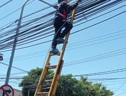 PLN Icon Plus Lakukan Perapihan Kabel Tiang di Kota Surabaya
