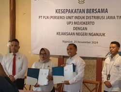 Tandatangani MoU Penanganan Hukum Perdata dan TUN, PLN UP3 Mojokerto dan Kejari Nganjuk Perkuat Sinergi dan Kepastian Hukum