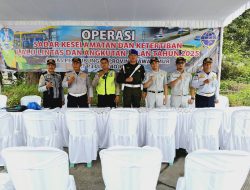 Jasa Raharja Mojokerto Ikuti Kegiatan Operasi Sadar Keselamatan dan Ketertiban Lalu Lintas Angkutan Jalan di Pos Timbangan Trowulan, Kab Mojokerto