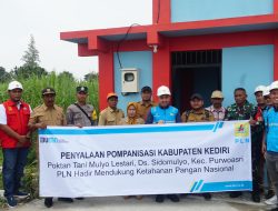 PLN UP3 Mojokerto Perkuat Ketahanan Pangan dengan Pengoperasian Listrik Pompanisasi Sawah Desa Sidomulyo