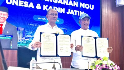 Penandatanganan MoU Kadin Jatim dan Unesa, Perkuat Kerjasama di Tiga Bidang