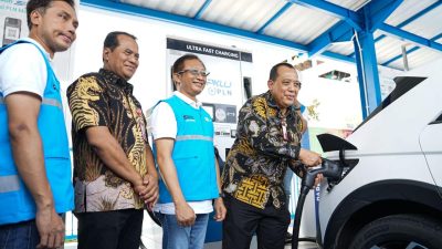 Momentum Hari Listrik Nasional Ke-80, PLN UP3 Surabaya Selatan Dukung Peresmian SPKLU Center Surabaya