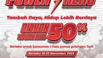 Semangat Hari Pahlawan, PLN Luncurkan Program “Power Hero”, Beri Diskon 50% Tambah Daya
